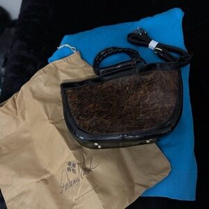 Patricia Nash Dark Brown and Black Shoulder Bag